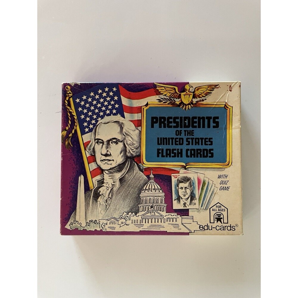Vintage U.S. President Flash Card Set - Missing 24th President